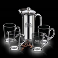 26 Oz. French Coffee Press w/ 4 Dundas Mugs